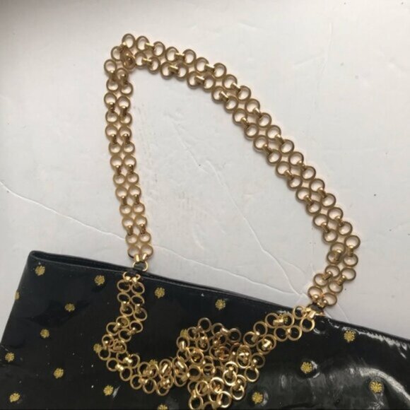 Adrienne Vittadini Vintage ‘90s Tote Shoulder Bag Chain Strap Floral Embroidered - Picture 7 of 9